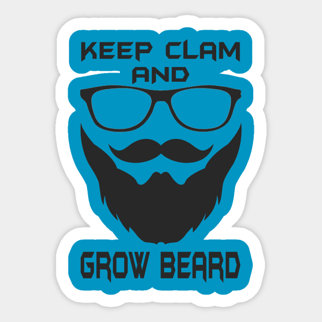 Grow Beard Sticker by adityapatil27